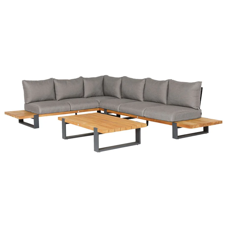 Nardo lounge hoekbank met tafel kussens grijs