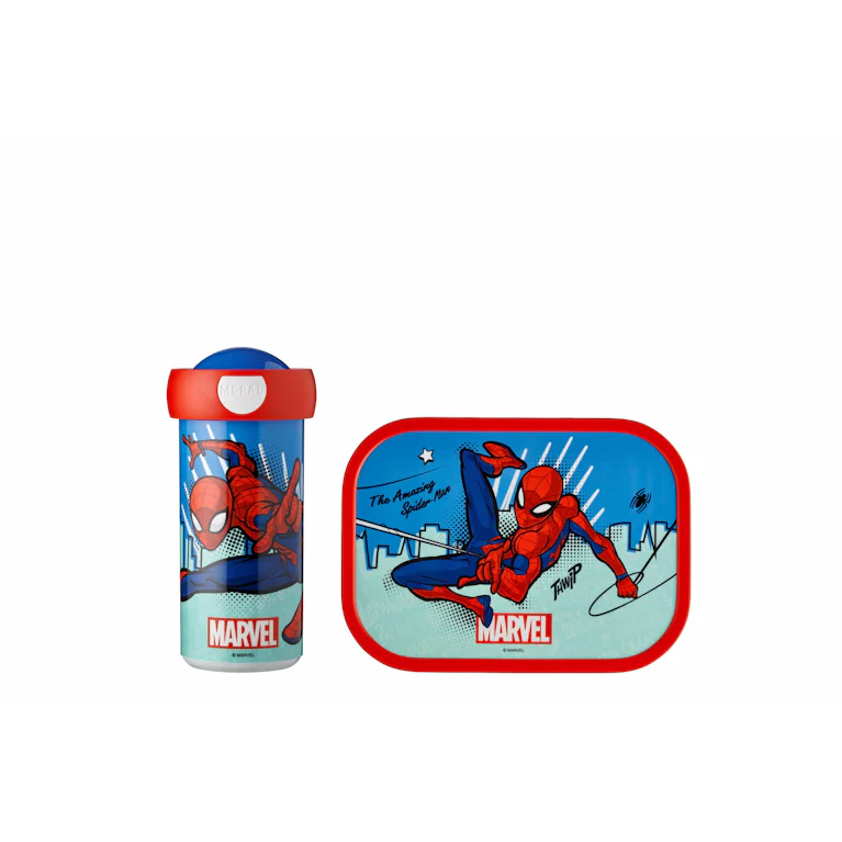 Lunchset campus schoolbeker en lunchbox Spiderman