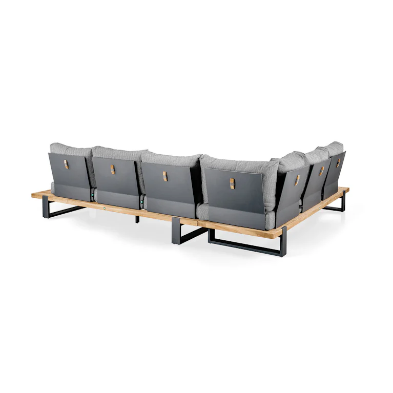 Nardo lounge hoekbank met tafel kussens grijs