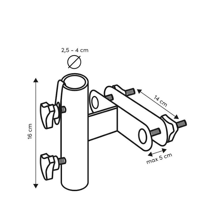 Platinum Balkonklem verticale railing 38mm