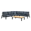 Lago loungeset hoekbanken antraciet met tafel 140 x 75cm